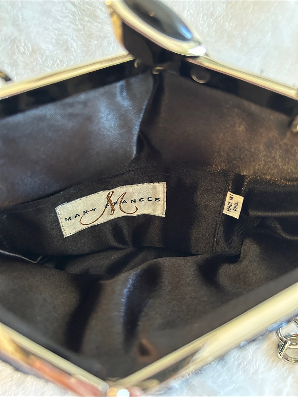 Mary Frances Black Beaded Embellished Chain-Handle Evening Bag - Picture 12 of 15